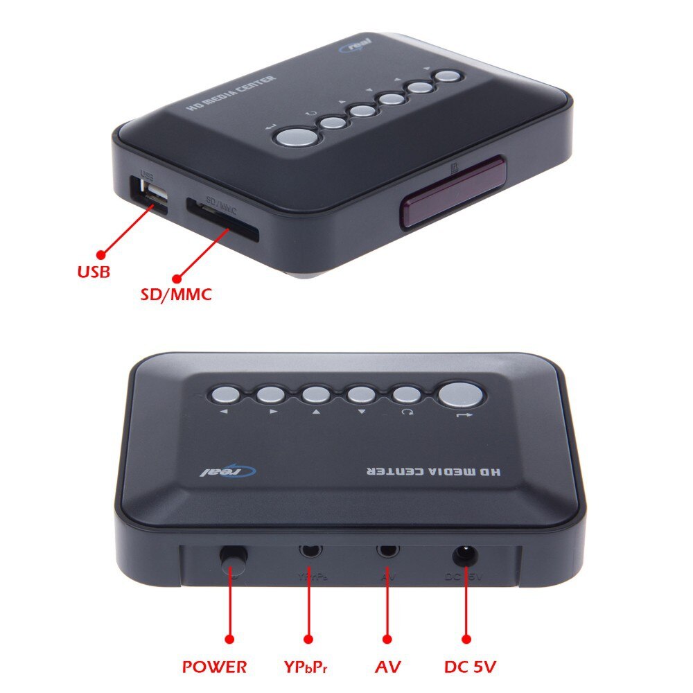 Jedx  c100 multimediaspiller mini  hd 720p bil mediaspiller tv-boks støtte 1280*720p mkv rm av sd usb sdhc mmc med biladapter