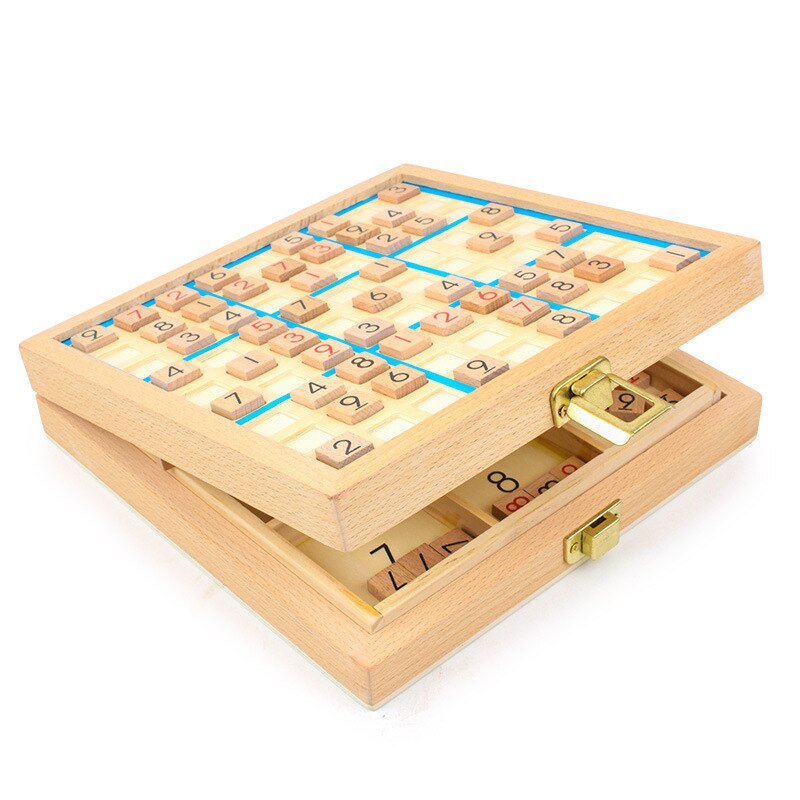 Wooden Sudoku four-six-nine palace grid game chess children's logical thinking children's puzzle board game toys with questions
