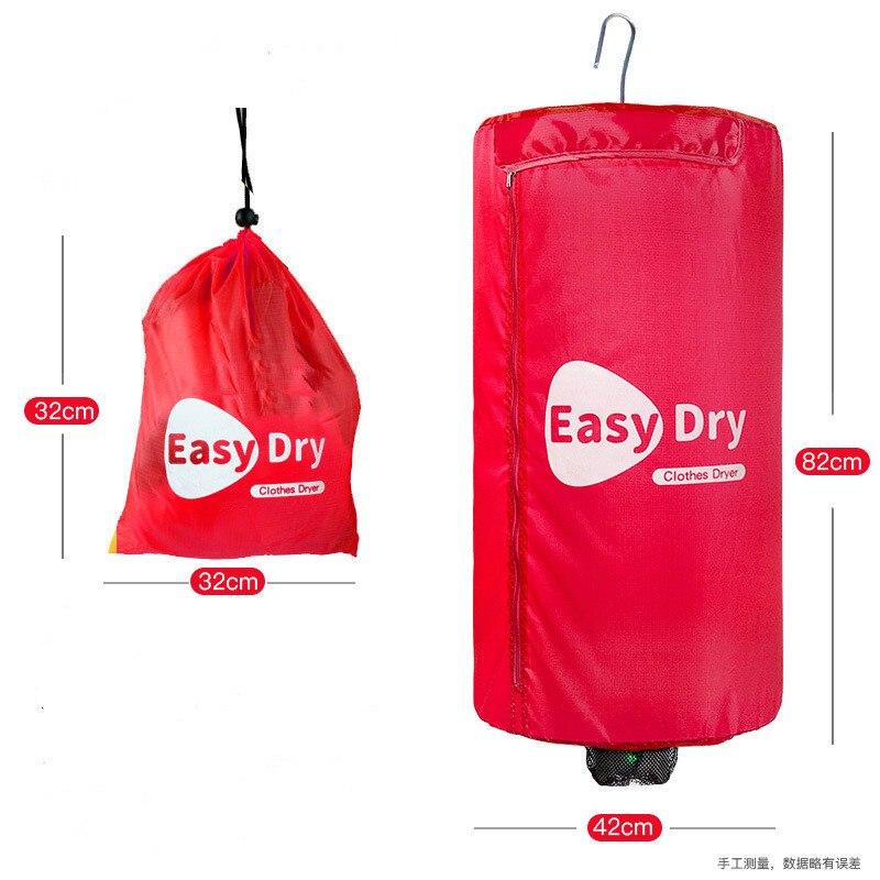 Electric Clothes Dryer Laundry Air Fan Heater Warmer Folding Wardrobe Dehydrator Baby Cloth Drying Machine Rack portable: Red 220-240v / us