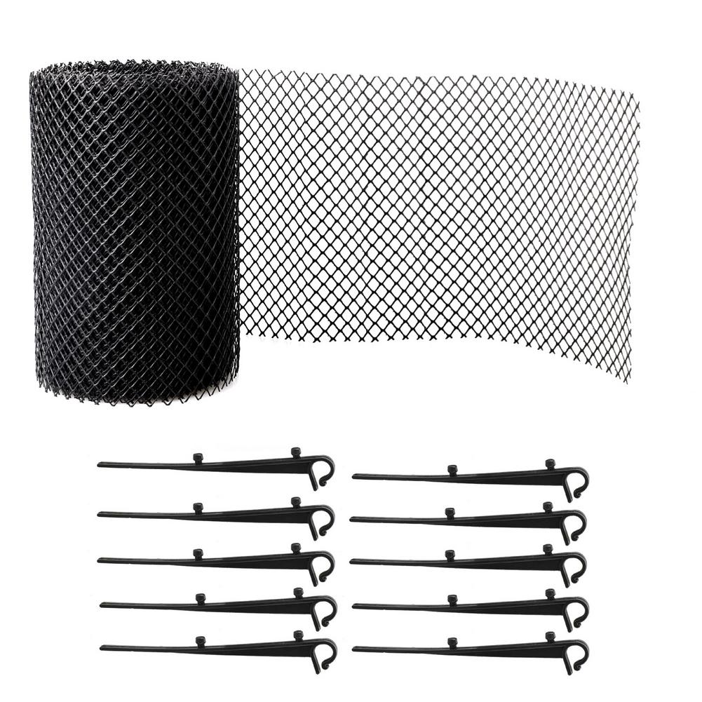 Gutter Guard Gutters Leaf Protection Mesh Cover With Clip Hooks Gutter Cleaning Tools Plastic Mesh Screen Gutter Covers