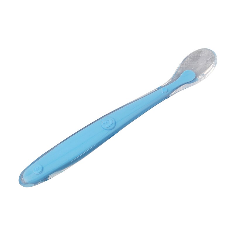 Baby Spoon Tableware Fork Set Utensil Safety Dinnerware Infant Solid Feeding Flatware For Baby Feeding Spoons: blue