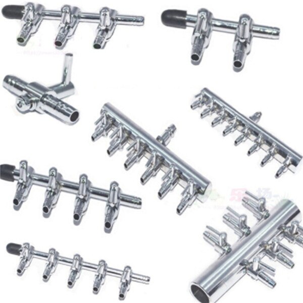 Aquarium accessoires 3 4 5 manieren aquarium inline luchtverdeler regelklep voor aquarium zuurstofpomp slang: 7-2.7