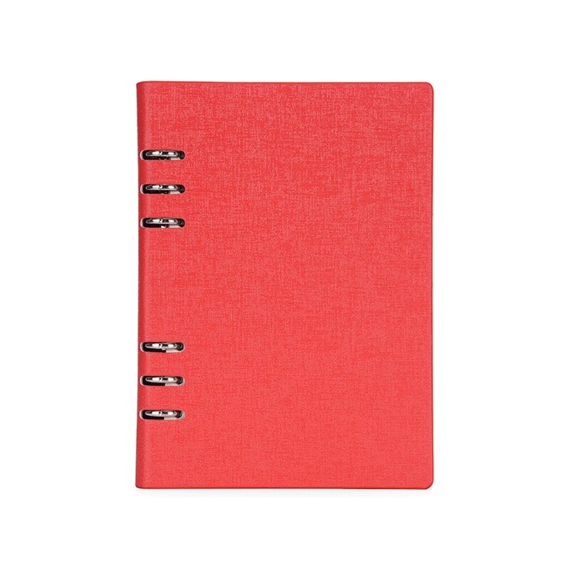 A5/A6 PU Notebook Notepad Loose-leaf Diary Business Journal Planner Organizer K92C: Red A5