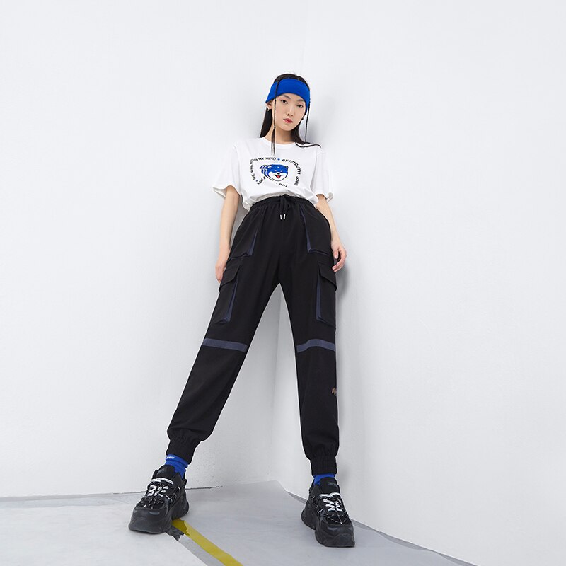 Toyouth-Pantalones deportivos para mujer, pantalones bombachos informales con múltiples bolsillos y cordón, estilo callejero, para verano,