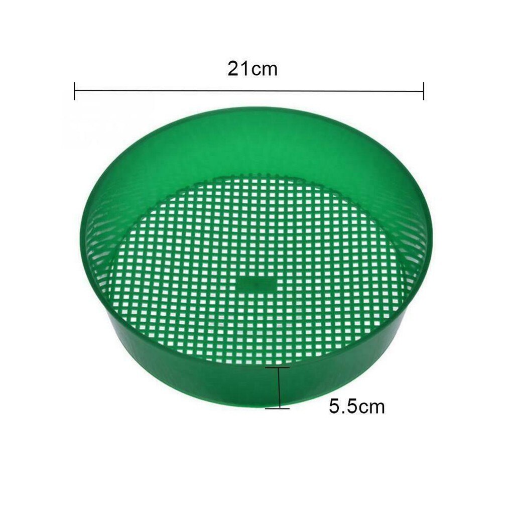 Green Plastic Garden Soil Sieve For Compost Soil Stone Mesh Gardening Tool Soil Sieve Flower Nursery Plant Prop Knit Sieve #Y