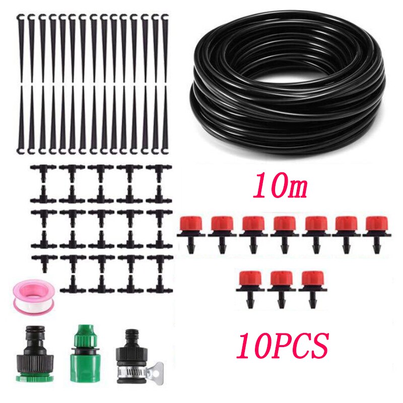 Garden Irrigation System Timer Drip Sprinklers Garden Plant Self Watering Kit Garden Drip Irrigation Automatic Watering Set: 01 10m10pcs