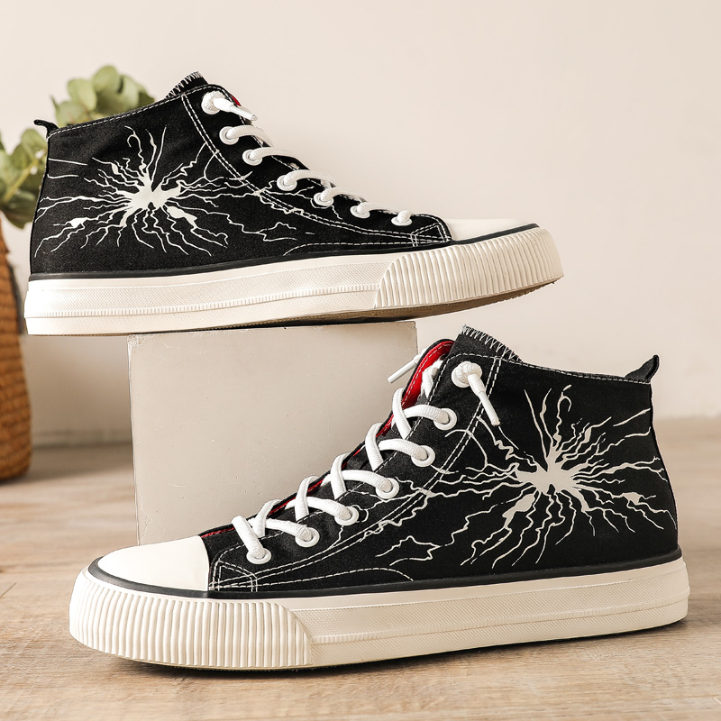DHXH chaussures pour hommes printemps nouvelles chaussures hommes marée chaussures étudiant tissu chaussures coréen sauvage chaussures décontractées chaussures en toile: Black / 44