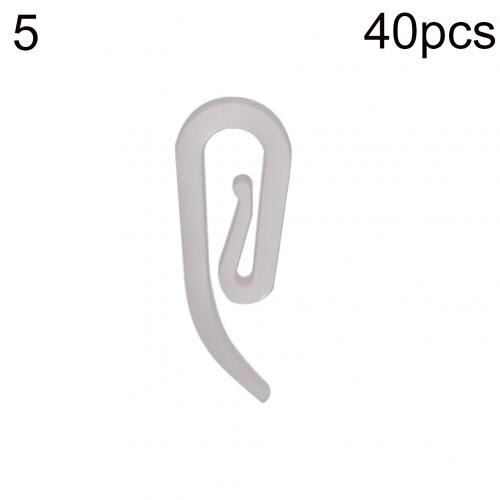 40Pcs Window Curtain Rod Slide Rail Track Glider Drape Pole Runner Loop Hook: 5