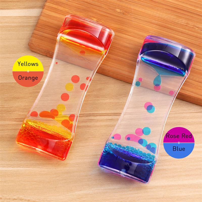 2 szt. Podwójne kolory klepsydra olejowa płynny ruch bańka regulator czasowy z ładną talią biurko wystrój prezent urodzinowy zabawki dla dzieci