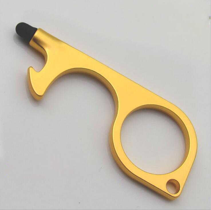 Outil d'ouverture de porte sans contact ouvre-porte mains libres outil de porte-clés sans contact pour poignées bouttonstouchscreen décapsuleur: Gold