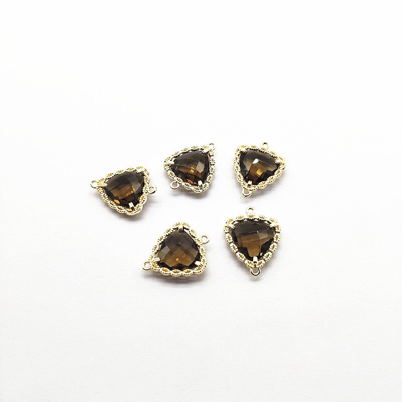 ! 20x17mm 50pcs Crystal glass Triangle Connectors for Jewelry Findings Earrings parts,hand Made Earrings Jewelry DIY: dark olive green
