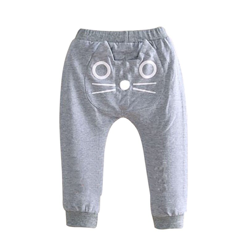 Caldo Delle Ragazze Dei Ragazzi Pantaloni stile harem di Autunno della Molla Vestiti Del Bambino Del Cotone Del Gufo Pantaloni Del Bambino Bambini Casual Pantaloni Lunghi: Grigio / 18m