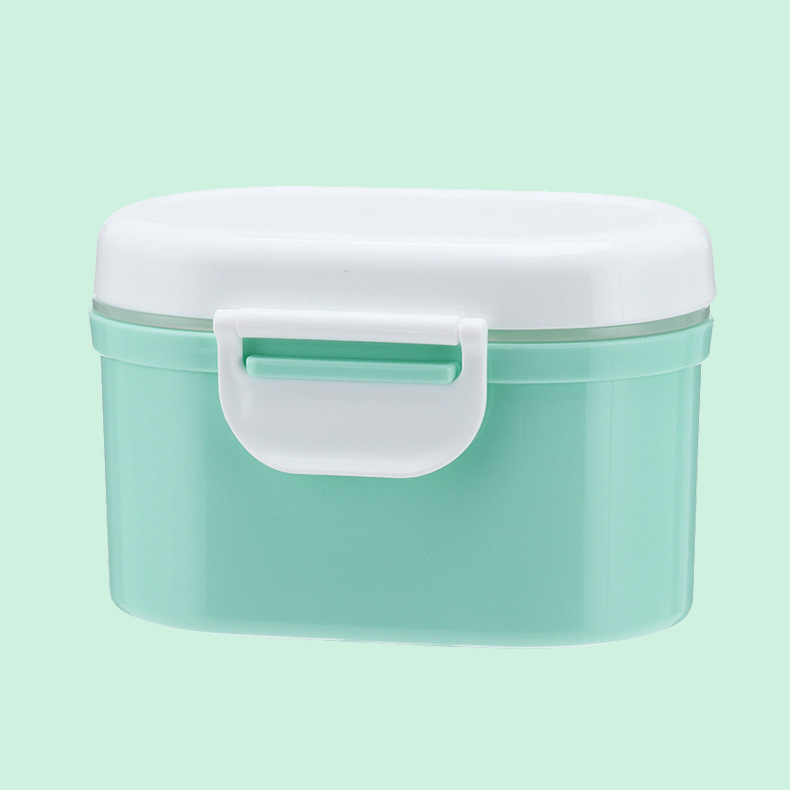 Draagbare Babyvoeding Opbergdoos Bpa-vrij Babyvoeding Feeder Baby Melkpoeder Doos Peuter Snacks Container voeden Lepel: GREEN-S