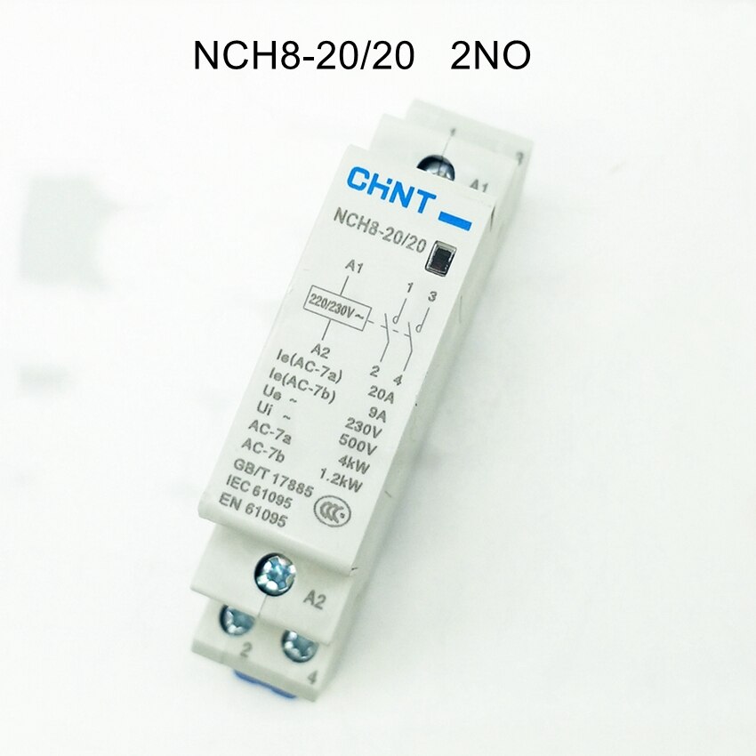 CHINT Modulaire AC Schakelaar NCH8-20/20 2 Normaal Open NCH8-20/11 1NO 1NC Huishoudelijke Communicatie Magneetschakelaar 220 V 20A