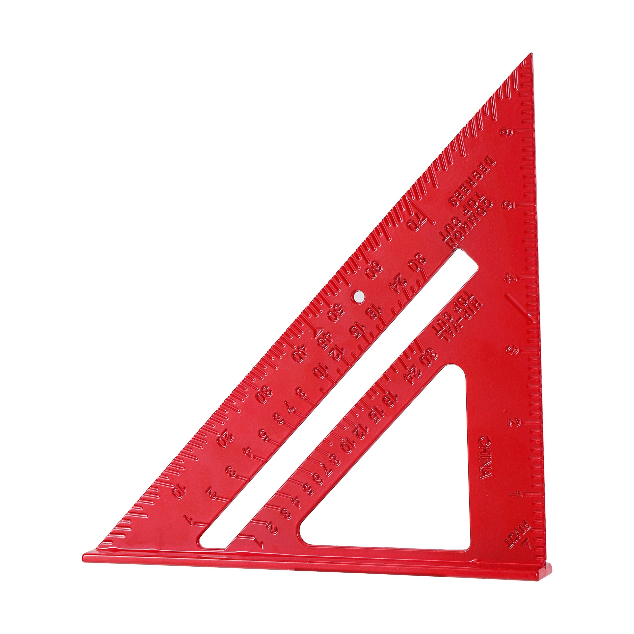 Drawing Tool Triangle Ruler Carpenter Square Speed Square Layout Tool Measurement Tool Angle Protractor Aluminum Alloy 1Pc: Red