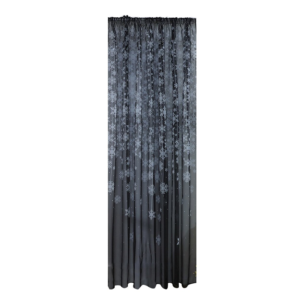 1Pcs Wit Gordijn Stoffen Sheer Sneeuwvlok Borduren Tulle Voor Woonkamer Gordijnen Voor Slaapkamer: Black