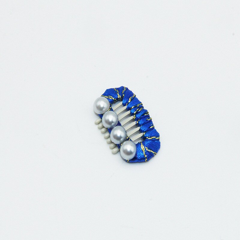 Pinza de acero para perros, Accesorios de belleza para el pelo de Yorkshire, decoración de perlas, BB, 1 pieza: blue