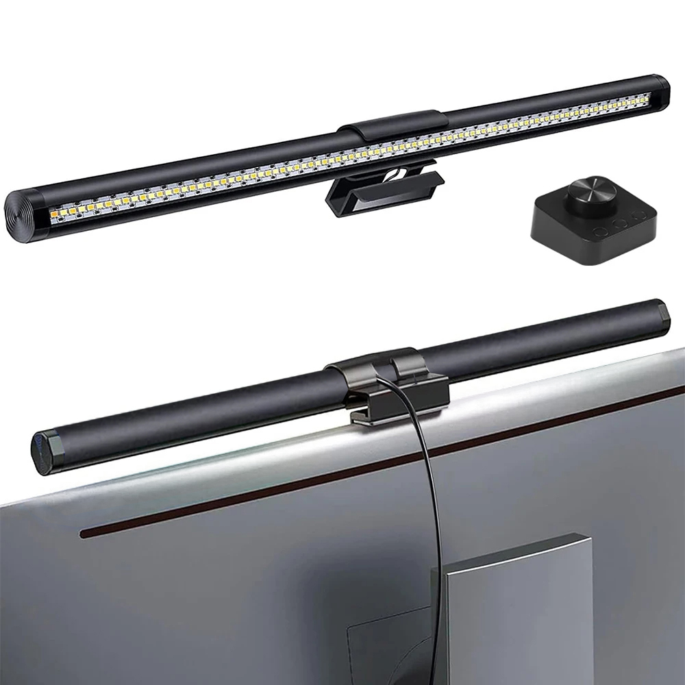 Rgb-skrivebordslampe skjermlysbjelke øyepleie trinnløs dimming belysning led-bordlampe pc-skjerm skjermlysbjelke for arbeid/spilling: Rød