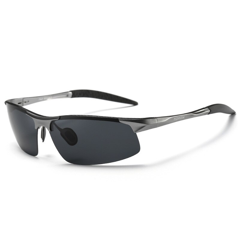 Aoron Zonnebril Mannen/Vrouwen Gepolariseerde Zonnebril, Outdoor Rijden Mannen Klassieke Sport Aluminium-Magnesium Gepolariseerde Zonnebril,: Gun gray