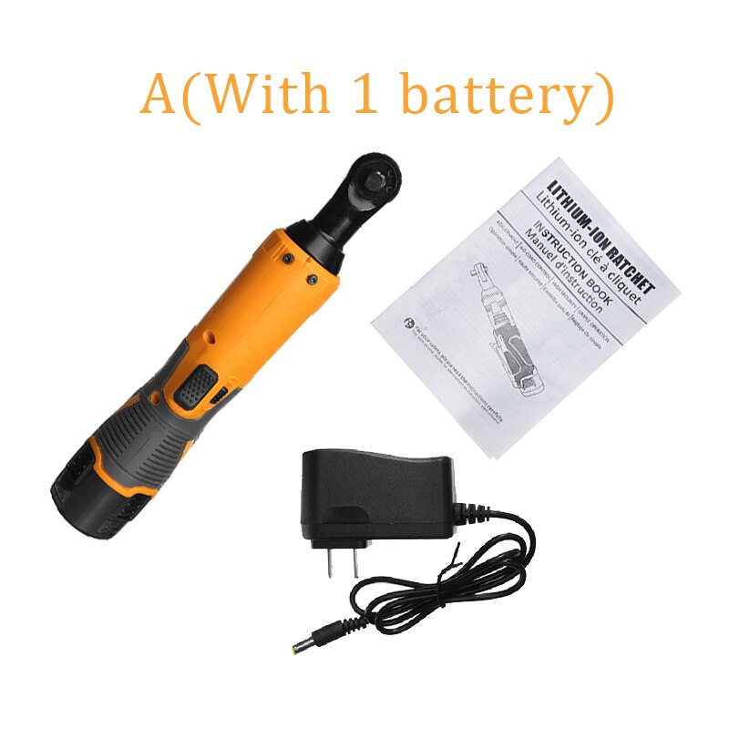 12v sladdlös elektrisk skiftnyckel spärrnyckel 3/8 vinkelborrskruvmejsel uppladdningsbar 65nm spärrverktyg med 1/2 batterier: 1 batteri