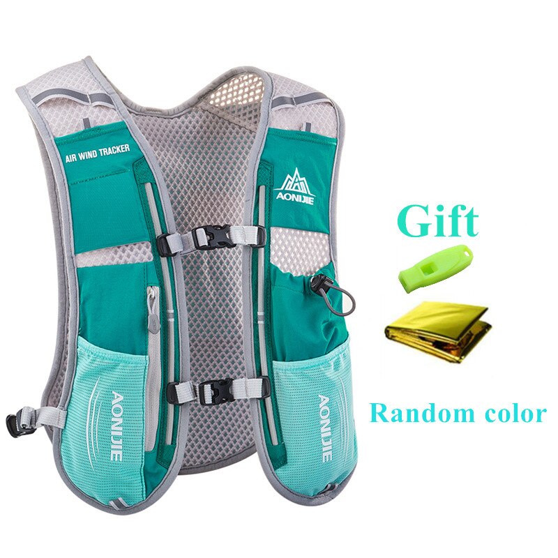 AONIJIE-mochila de hidratación de 5L, chaleco, arnés con vejiga de agua de 1.5L, Frasco blando de 500ml, senderismo, Camping, correr y Maratón: E913S Green