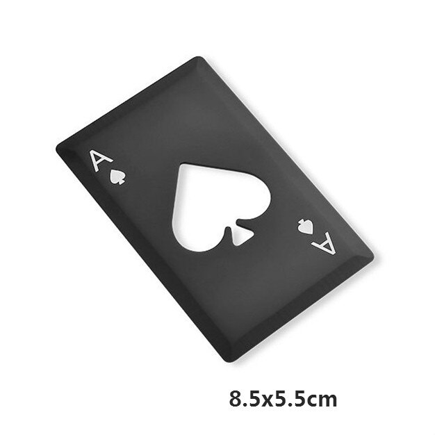 Cool svart pokerkort ölflasköppnare rostfritt stål bröllopsfest bankett souvenirer kök mat bar verktygsbord: J -8-702