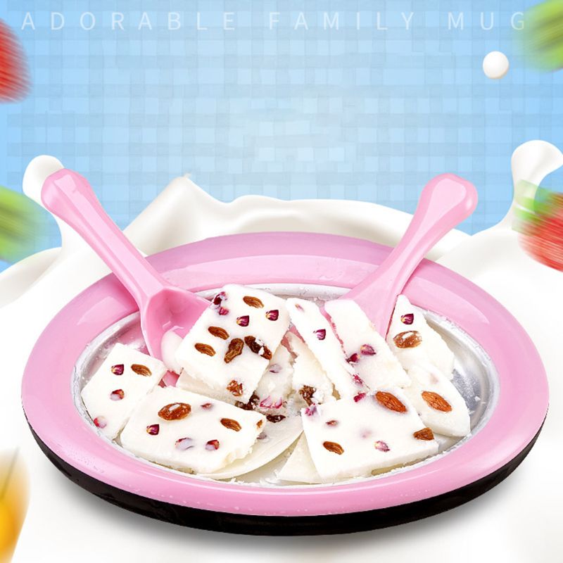 Gefrituurde yoghurtmachine zomerhuishouden ijsrollen bereiden ijsmachine diy ijs teppanyaki plaat ijstapijt