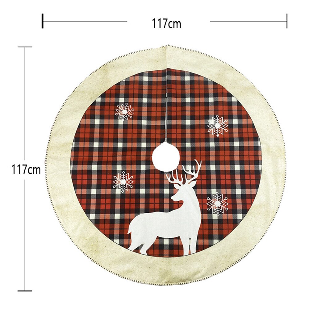 Kerstrok rond elandpatroon non-woven kerstboomrokhoes vloerkleed kerstdecoratie woondecoratie feestbenodigdheden