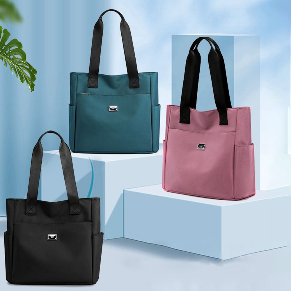 Bolsa tote de mão de grande capacidade, de alta qualidade, leve, à prova d'água, de nylon, bolsa de ombro para trabalho, escola e viagem, bolsa de ombro