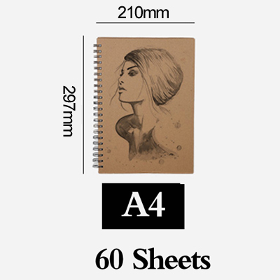 8k/16k/a4 60 ark skissbok för ritblock bok akvarell papper kalligrafi akvarell skissbok: A4 60 ark