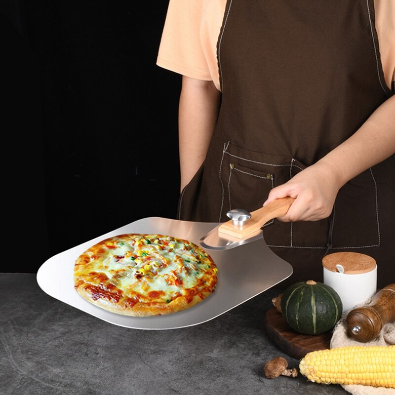 -Opvouwbare Pizza Schil Pizza Pan Met Houten Handvat, Roerder, Pizza Spatel Voor Bakken, snijden Zelfgemaakte Pizza Brood