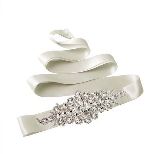 Rhinestone Beaded Women's Belt Wedding Belt Accessories Bride Bridesmaid Bridal Sashes Belts For Evening Party Prom Gown Dress: Gray