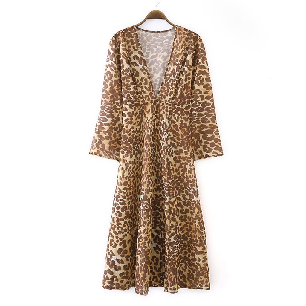 Chiffon Fall Bohemian Print Leopard Shirts