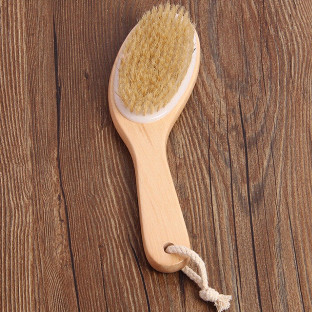 1PC Massager Bath Shower Back Spa Scrubber Brushes Dry Skin Exfoliation Brush Body Natural Bristle Wooden Brush