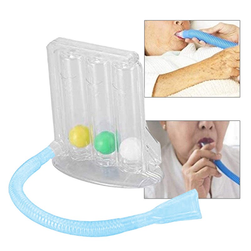 Standard Breathing Trainer Vital Capacity Exercise Three Ball Instrument Lung Function Breathing Respiratory Exerciser