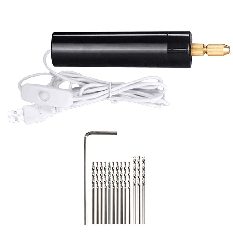 0.7-1.2Mm Micro-Electric Hand Drill Set for Resin,Electric Mini Drill for Jewelry Making Electrical Pin Vise Kit: Default Title