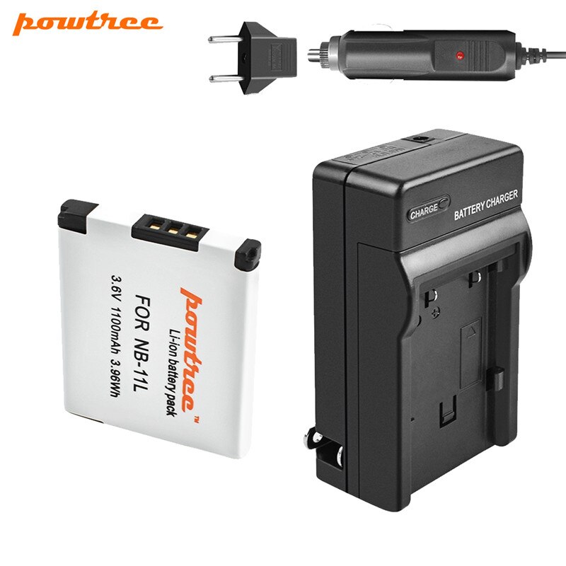 Powtree NB-11L NB11L Nb 11L Batterij + Autolader Voor Canon Powershot SX410 SX400 Is Elph 320 340 A2300 Is, a2400 Is, A2500,A2600