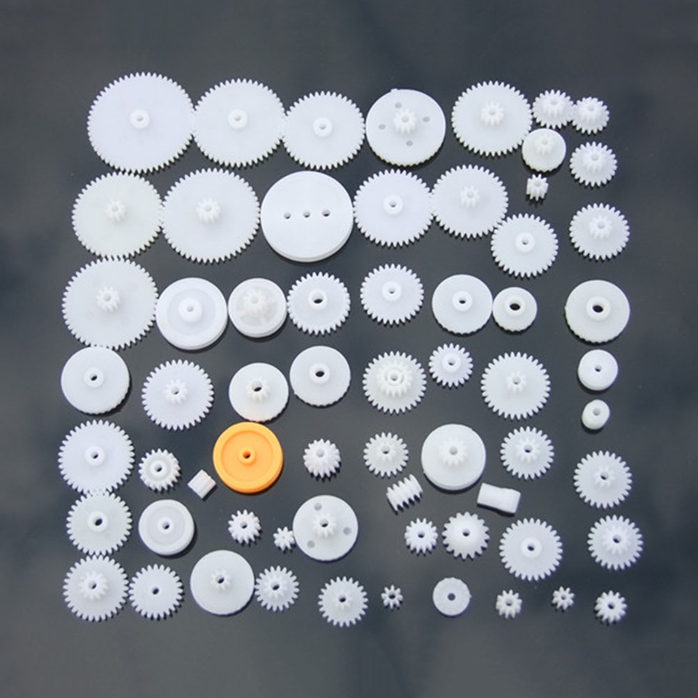 64 Kinds Science Single Double Layer Accessories Gears Set For Robot DIY Belt Pulley Mechanical Shaft Spindle Crown Worm Bevel