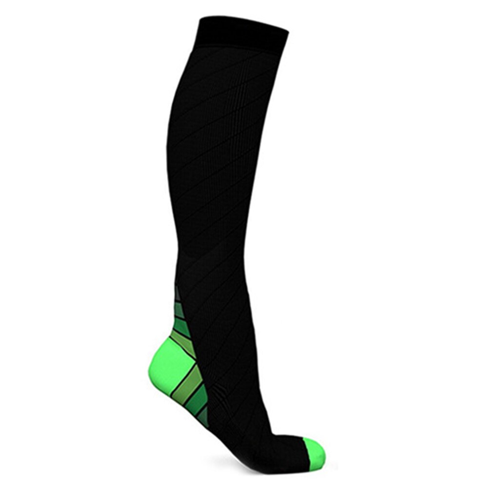 Compression Socks for Men Women Athletic Sports Long Socks Stockings for Running Outdoor Daily SEC88: Green / S/M