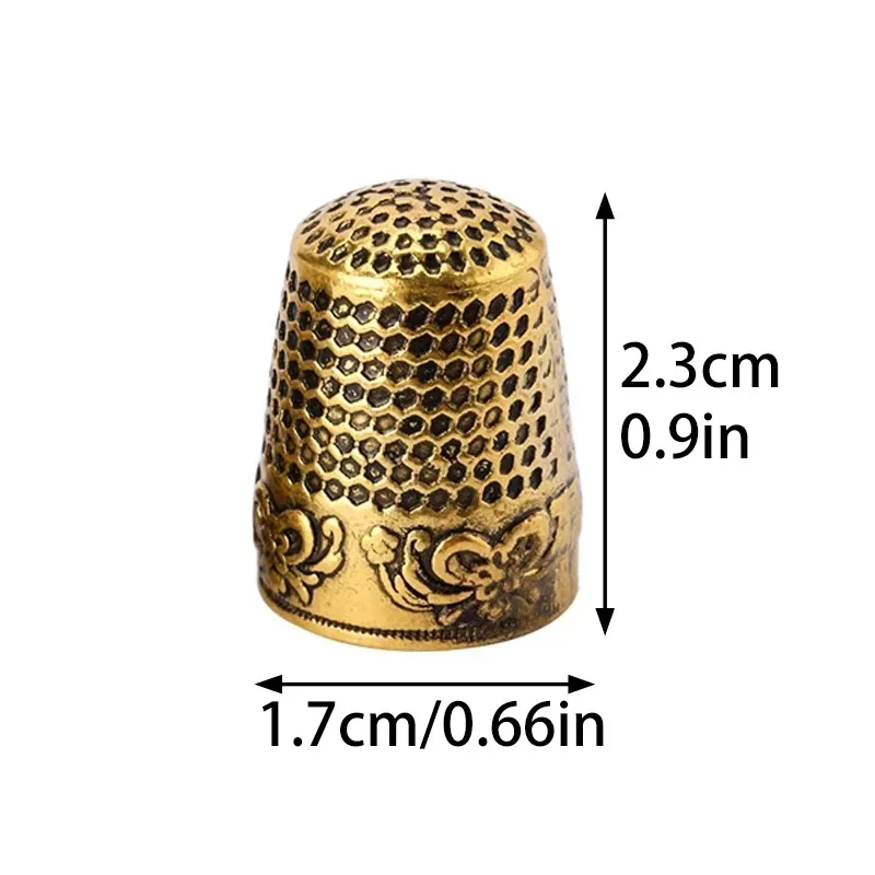 1pc vintage koppar sömnad fingerborg silver guld fingerskydd verktyg pyssel hantverk hushållssömnad broderi ماكينة خياطة محمولة: Ljusgrön