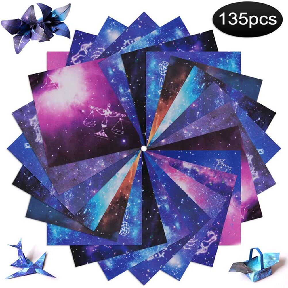 Good Healthy Origami Paper Double Sided Night Sky Handcrafts Paper for Kids 135pcs 17X17cm for Arts and Crafts Projects