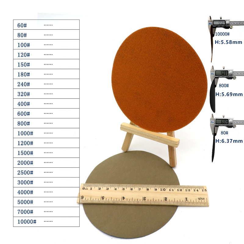 Schleifpapier, 125 mm, 60–10000 Mesh, runde Schleifscheibe, nass und trocken, Polierscheibe mit doppeltem Verwendungszweck, Rückseite, Samtschlaufe, Schleifpapier, 12,7 cm