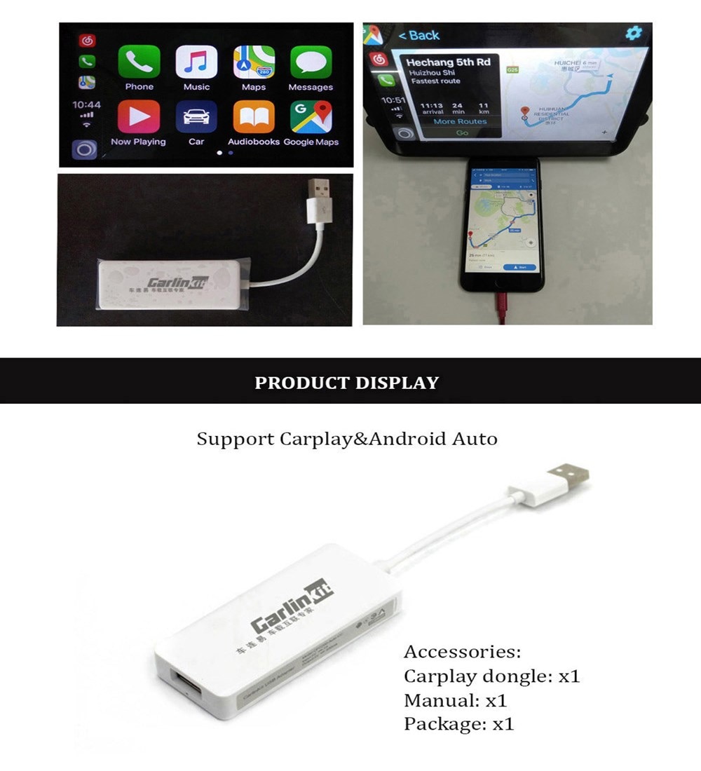 Car Link Dongle USB Portable Link Dongle Navigation Player Auto Link HD 1080P Smart Android Auto for Apple CarPlay