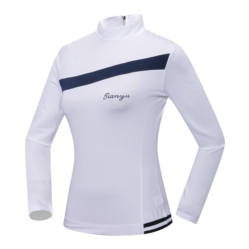 Langærmede trænings-t-shirts til kvinder solbeskyttelse hurtigtørrende slankt sportstøj åndbart sports-tennistøj  d0690