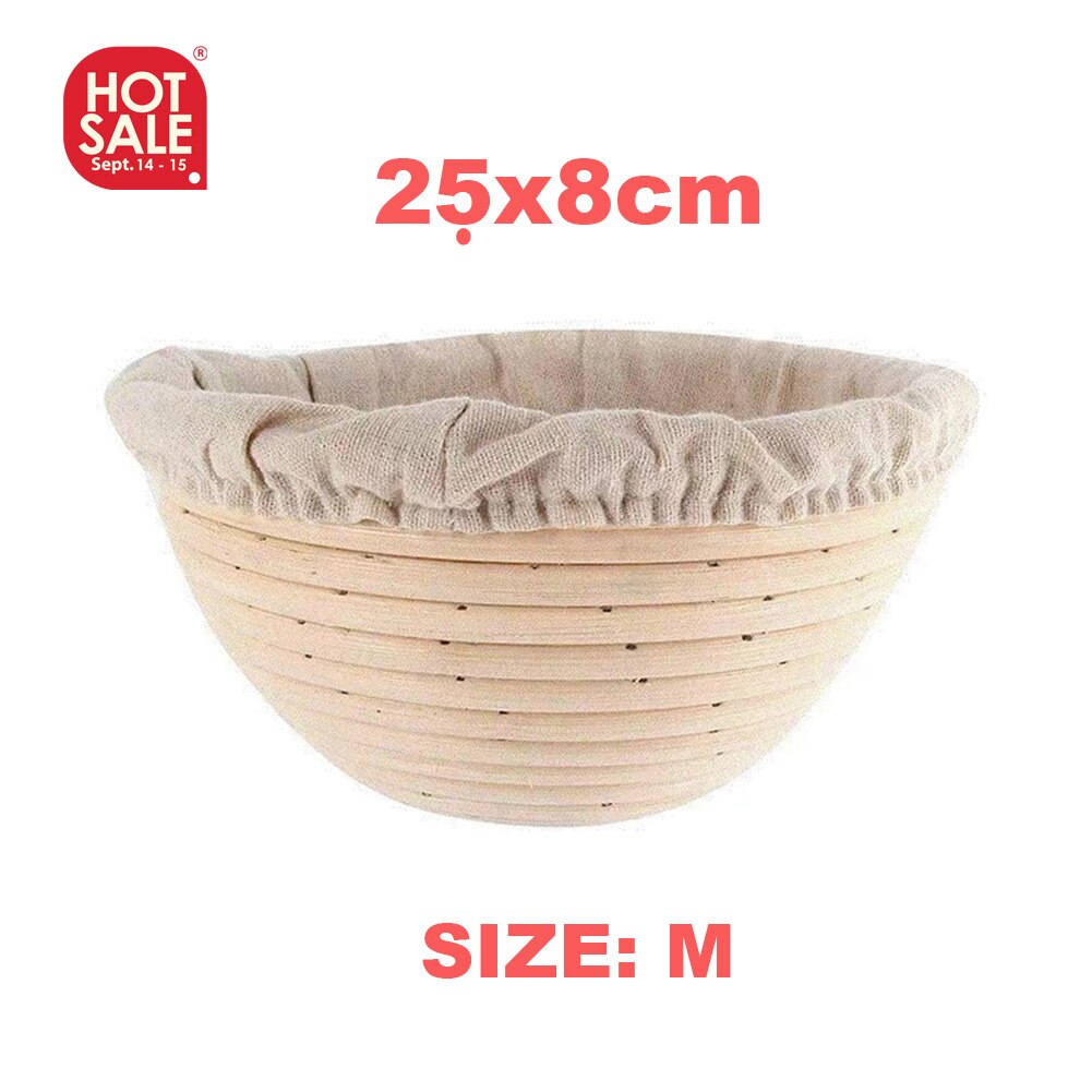 Natural Rattan Fermentation Wicker Basket Country Baguette French Bread Mass Proofing Baskets Dough Banneton Baskets: 25x8cm