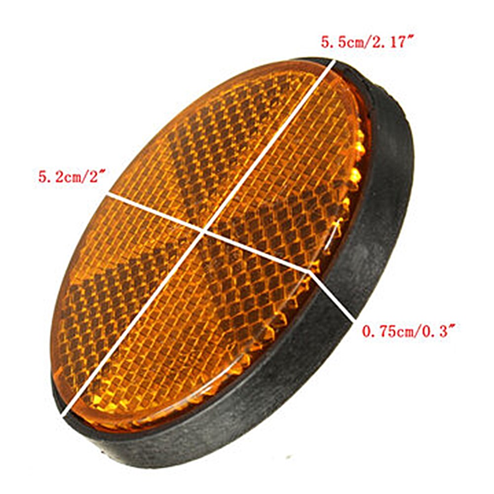 2 Stuks Ronde Reflectoren Oranje Voor Motorfietsen Atv Bikes Dirt Bikes