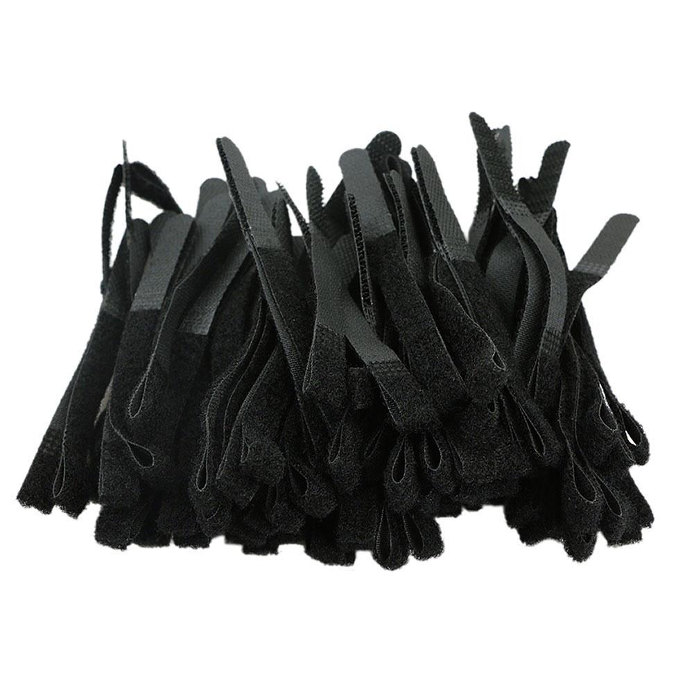 Random Color Eyelet Hole Cables Ties Hook Nylon Cable Hook Loop Sticky Straps Loop Cable Tie 100pcs Practical Wire Fastener