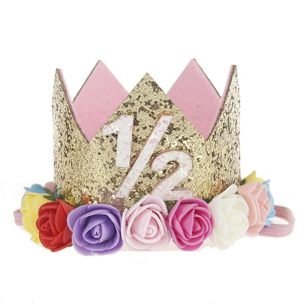 10 Style Baby Flower Digital Type Crown Headband Kids Baby Birthday Party Performing Headwear Festival Babe Headband: F