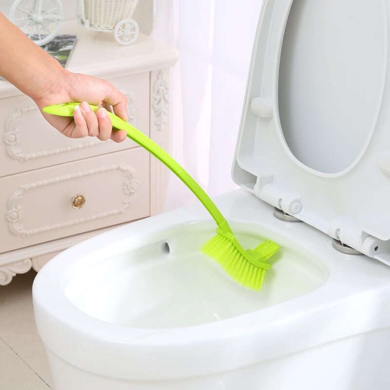Lovely Cherry Shape Lavatory Brush Toilet Brush &amp; Holder Set Red Toilet brush toilet holder bathroom accessories: Green Double Side