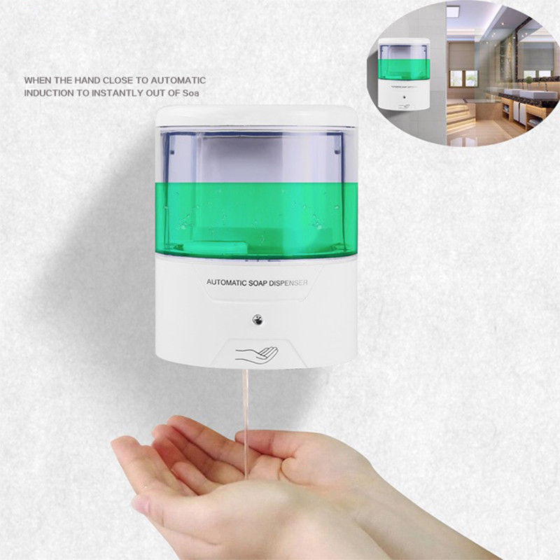 Liquid Soap Dispenser Automatic IR Sensor Soap Dispenser 600ml Wall-Mounted Touch-free Kitchen Soap Lotion Pump Kitchen Bathroom